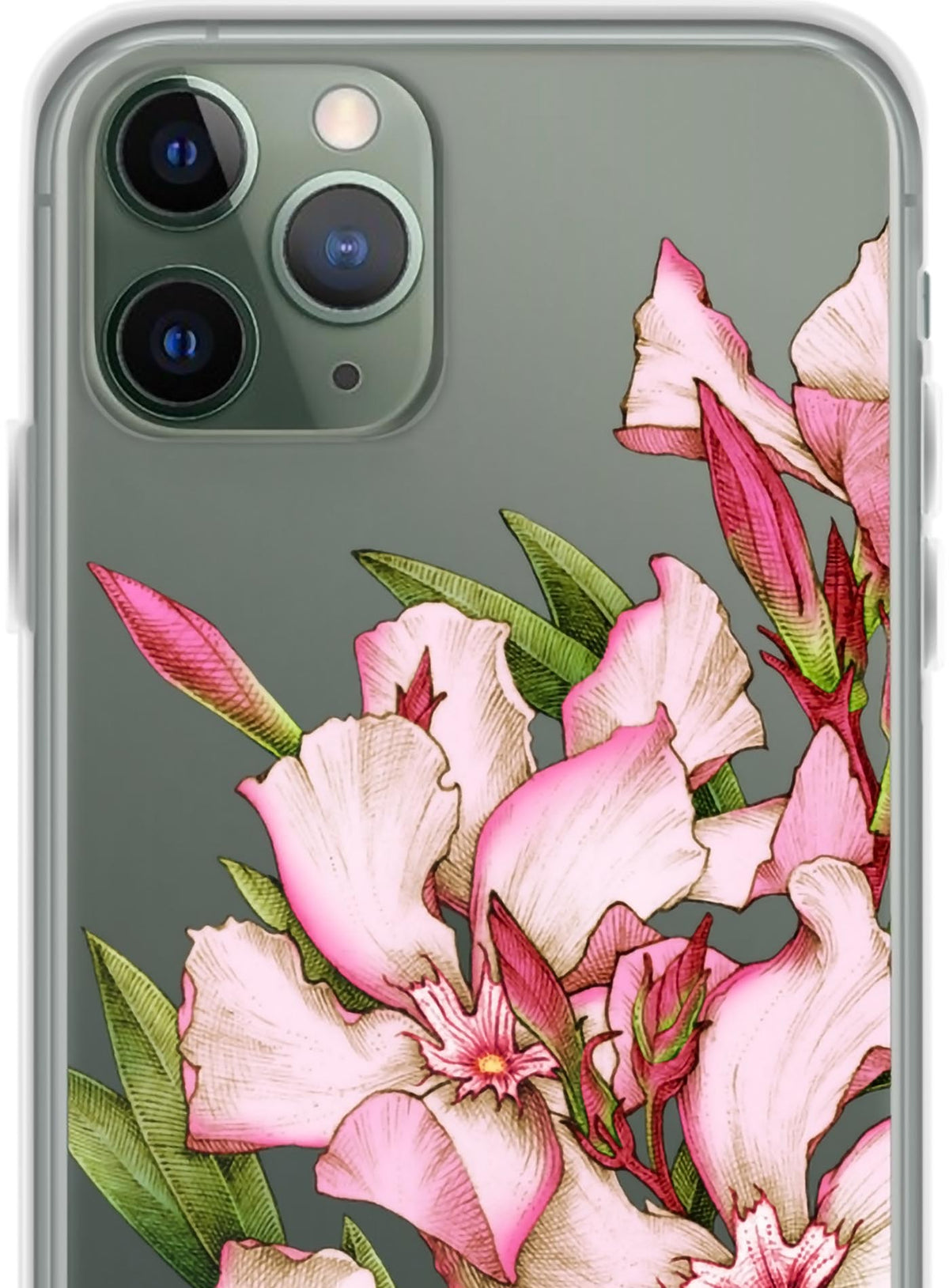 Detail of iPhone case featuring the poisonous flower Oleander. Illustrated by G.M. Meave
