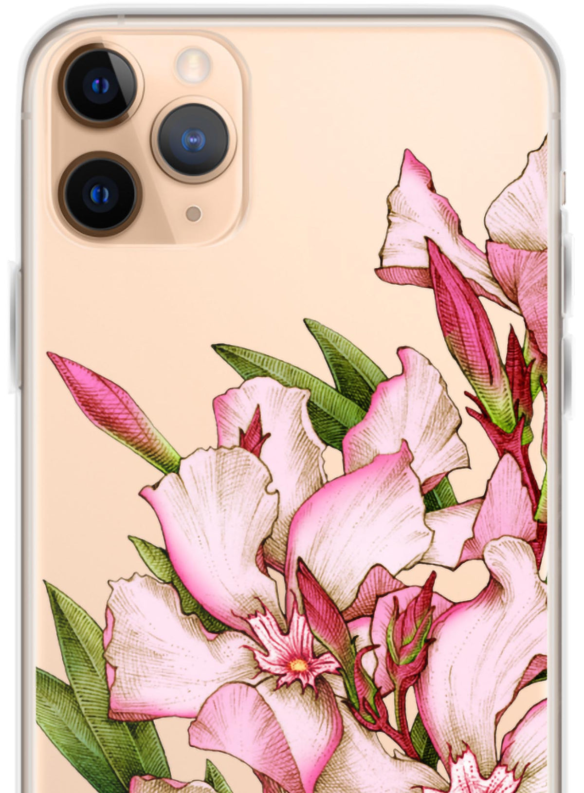 Detail of iPhone case featuring the poisonous flower Oleander. Illustrated by G.M. Meave