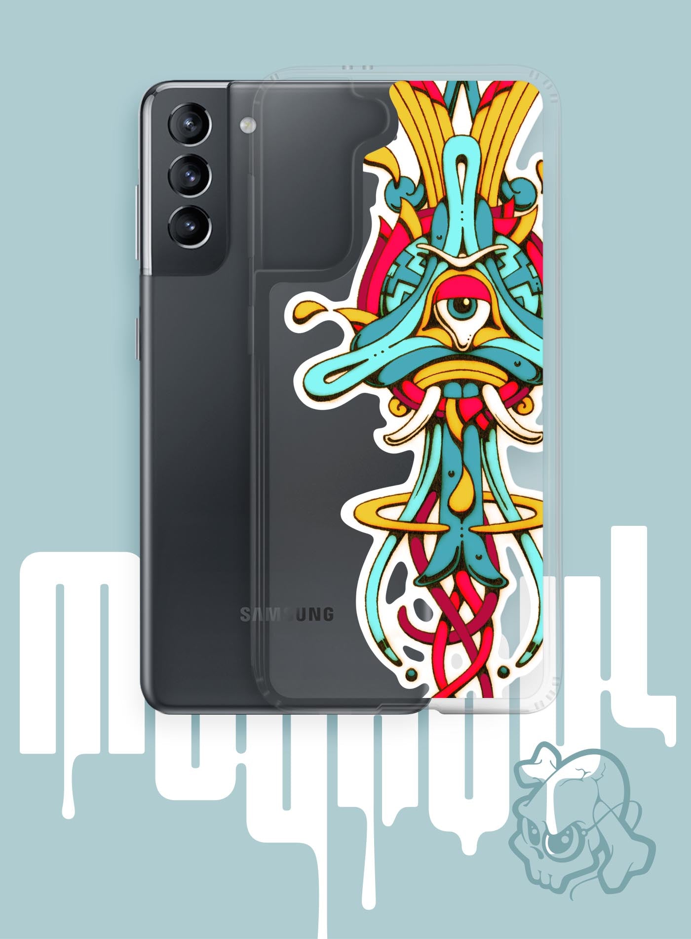 Samsung case featuring a front print of the Toltec-Aztec goddess of grass illustrated by G.M. Meave