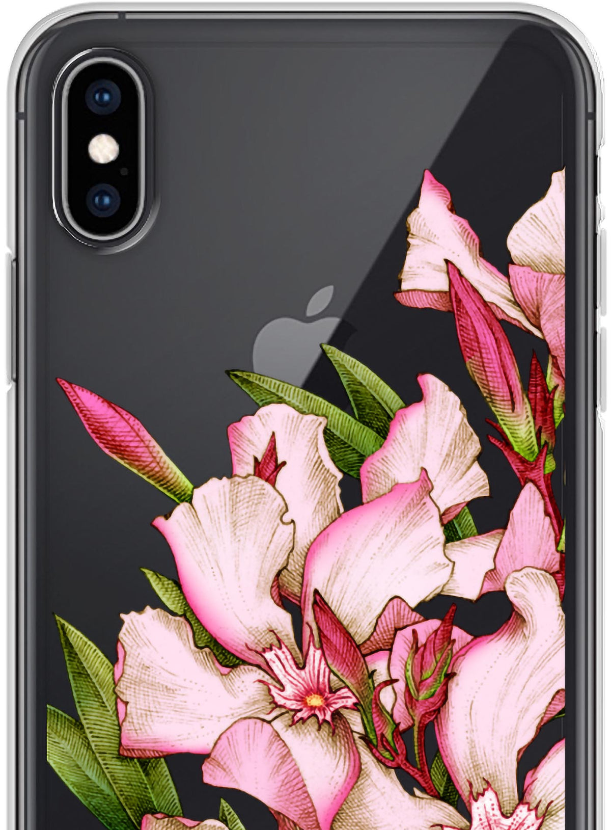 Detail of iPhone case featuring the poisonous flower Oleander. Illustrated by G.M. Meave